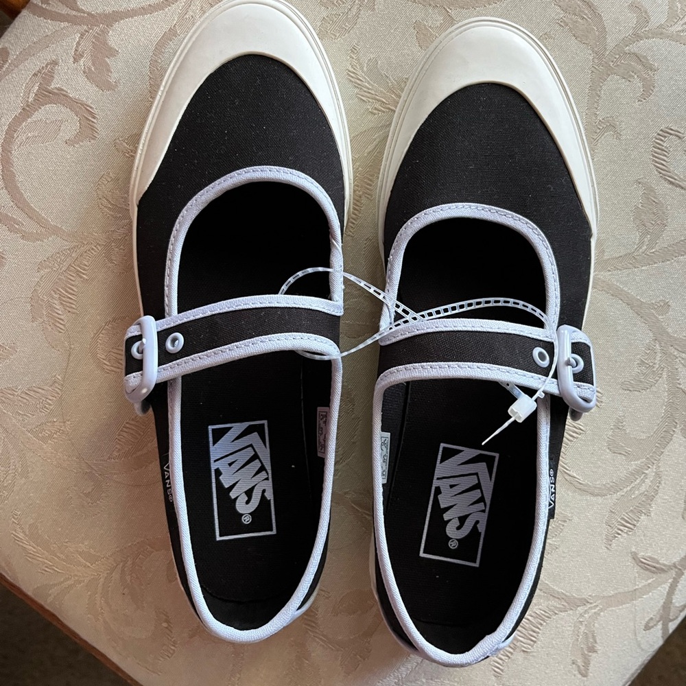 Vans Black and White Mary Jane Sneakers